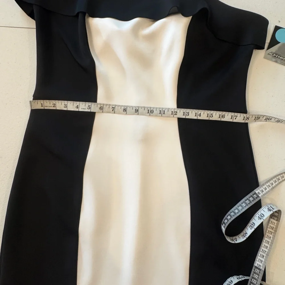 Project Runway Black White Hourglass Dress XXL NWT Bodycon Sheath Dress Strappy